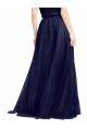 Bleu marine 21 Trapèze Licou Col Haut Tulle Longue Robes demoiselle d'honneur à Bas Prix