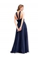 Bleu marine 21 Trapèze Licou Tulle Longue Robes demoiselle d'honneur à Bas Prix