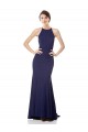 Bleu marine Sirène Licou Col Haut Crêpe Stretch Longue Formelles Robes demoiselle d'honneur / Robes de soirée / Robes de bal à Bas Prix