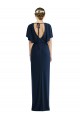 Bleu marine foncé Fourreau Bateau Spandex Longue Robes demoiselle d'honneur / Robes de bal à Bas Prix
