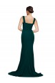 Fourreau Col Carré Balayage train Crêpe Stretch Longue Robes demoiselle d'honneur / Robes de bal à Bas Prix