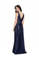 Bleu marine foncé Fourreau Col V Paillette Longue Formelles Robes demoiselle d'honneur / Robes de soirée / Robes de bal à Bas Prix