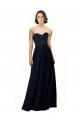 Bleu marine foncé Fourreau Mousseline Longue Robes demoiselle d'honneur à Bas Prix