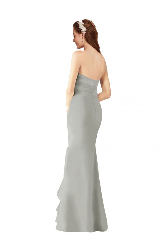 Bleu marine foncé Fourreau Mousseline Longue Robes demoiselle d'honneur à Bas Prix