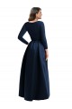 Bleu marine foncé Princesse Col V Spandex Longue Asymétrique Formelles Robes demoiselle d'honneur / Robes de soirée / Robes de bal à Bas Prix