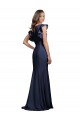 Bleu marine foncé Sirène Bateau Crêpe Stretch Longue Robes demoiselle d'honneur / Robes de bal à Bas Prix