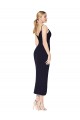 Bleu marine foncé Sirène Bretelles spaghetti Crêpe Stretch Courte Asymétrique Robes demoiselle d'honneur / Robes de soirée / Robes de cocktail à Bas Prix