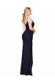 Bleu marine foncé Sirène Bretelles spaghetti Mousseline Longue Formelles Robes demoiselle d'honneur / Robes de soirée / Robes de bal à Bas Prix