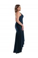 Bleu marine foncé Sirène Bretelles spaghetti Satiné Soyeux Longue Asymétrique Formelles Robes demoiselle d'honneur / Robes de soirée / Robes de bal à Bas Prix