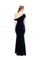 Bleu marine foncé Sirène Crêpe Stretch Longue Formelles Robes demoiselle d'honneur / Robes de soirée / Robes de bal à Bas Prix