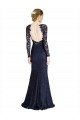 Bleu marine foncé Sirène Dentelle Longue Robes demoiselle d'honneur / Robes de bal à Bas Prix