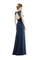Bleu marine foncé Sirène Illusion Mousseline Dentelle Longue Robes demoiselle d'honneur à Bas Prix