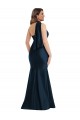 Bleu marine foncé Sirène Licou Satiné Soyeux Longue Formelles Robes demoiselle d'honneur / Robes de soirée / Robes de bal à Bas Prix