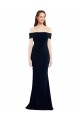 Bleu marine foncé Sirène Épaule Dénudée Crêpe Stretch Longue Formelles Robes demoiselle d'honneur / Robes de soirée / Robes de bal à Bas Prix