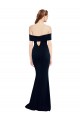 Bleu marine foncé Sirène Épaule Dénudée Crêpe Stretch Longue Formelles Robes demoiselle d'honneur / Robes de soirée / Robes de bal à Bas Prix