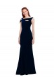 Bleu marine foncé Sirène Épaule Dénudée Crêpe Stretch Longue Formelles Robes demoiselle d'honneur / Robes de soirée / Robes de bal à Bas Prix