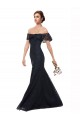 Bleu marine foncé Sirène Épaule Dénudée Dentelle Longue Robes demoiselle d'honneur / Robes de bal à Bas Prix