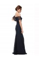 Bleu marine foncé Sirène Épaule Dénudée Dentelle Longue Robes demoiselle d'honneur / Robes de bal à Bas Prix