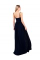 Bleu marine foncé Trapèze Bretelles spaghetti Mousseline Longue Formelles Robes demoiselle d'honneur / Robes de soirée à Bas Prix