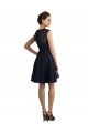 Bleu marine foncé Trapèze Col V Dentelle Courte Robes demoiselle d'honneur / Robes de cocktail à Bas Prix