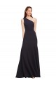 Bleu marine foncé Trapèze Crêpe Stretch Longue Formelles Robes demoiselle d'honneur / Robes de soirée / Robes de bal à Bas Prix