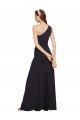 Bleu marine foncé Trapèze Crêpe Stretch Longue Formelles Robes demoiselle d'honneur / Robes de soirée / Robes de bal à Bas Prix