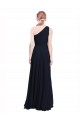 Bleu marine foncé Trapèze Mousseline Longue Robes demoiselle d'honneur à Bas Prix