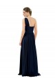 Bleu marine foncé Trapèze Mousseline Longue Robes demoiselle d'honneur à Bas Prix