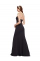 Bleu marine foncé Trapèze Sans bretelle Crêpe Stretch Longue Formelles Robes demoiselle d'honneur / Robes de soirée / Robes de bal à Bas Prix