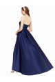 Bleu marine foncé Trapèze Sans bretelle Satiné Longue Asymétrique Formelles Robes demoiselle d'honneur / Robes de soirée / Robes de bal à Bas Prix