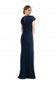 Bleu marine foncé Trompette Épaule Dénudée Crêpe Stretch Longue Formelles Robes demoiselle d'honneur / Robes de soirée / Robes de bal à Bas Prix