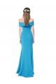 Bleu paon Fourreau Épaule Dénudée Crêpe Stretch Longue Formelles Robes demoiselle d'honneur / Robes de soirée / Robes de bal à Bas Prix