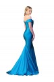 Bleu paon Sirène Épaule Dénudée Satiné Longue Formelles Robes demoiselle d'honneur / Robes de soirée / Robes de bal à Bas Prix
