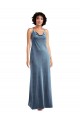Bleu poussiéreux Fourreau Velours Stretch Longue Robes demoiselle d'honneur / Robes de bal à Bas Prix