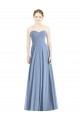Bleu poussiéreux Trapèze Mousseline Longue Robes demoiselle d'honneur à Bas Prix