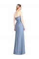 Bleu poussiéreux Trompette Sans bretelle Mousseline Longue Robes demoiselle d'honneur à Bas Prix