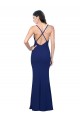 Bleu roi Fourreau Col V Crêpe Stretch Longue Formelles Robes demoiselle d'honneur / Robes de soirée / Robes de bal à Bas Prix