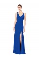 Bleu roi Fourreau Mousseline Longue Robes demoiselle d'honneur à Bas Prix