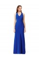 Bleu roi Sirène Col V Crêpe Stretch Longue Formelles Robes demoiselle d'honneur / Robes de soirée / Robes de bal à Bas Prix