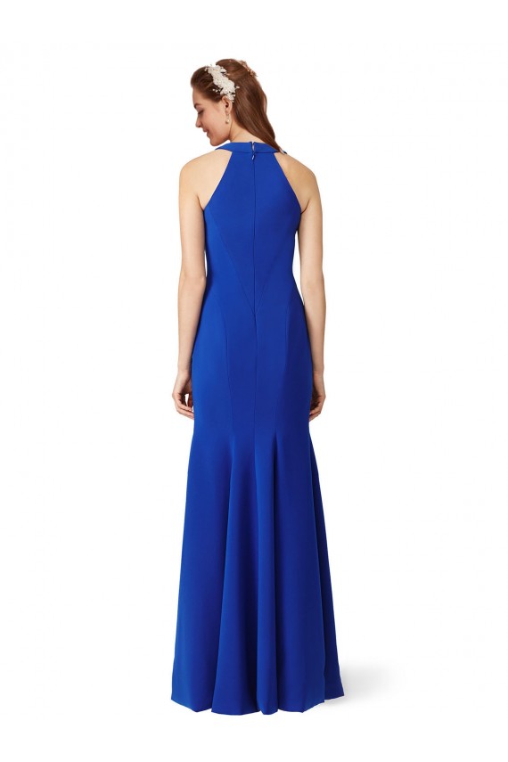 Bleu roi Sirène Col V Crêpe Stretch Longue Formelles Robes demoiselle d'honneur / Robes de soirée / Robes de bal à Bas Prix