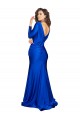 Bleu roi Sirène Col V Satiné Soyeux Longue Formelles Robes demoiselle d'honneur / Robes de soirée / Robes de bal à Bas Prix