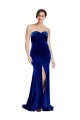 Bleu roi Sirène Sans bretelle Balayage train Velours Stretch Longue Formelles Robes demoiselle d'honneur / Robes de soirée / Robes de bal à Bas Prix