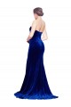 Bleu roi Sirène Sans bretelle Balayage train Velours Stretch Longue Formelles Robes demoiselle d'honneur / Robes de soirée / Robes de bal à Bas Prix