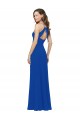 Bleu roi Trapèze Bretelles spaghetti Col V Mousseline Longue Robes demoiselle d'honneur à Bas Prix