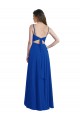 Bleu roi Trapèze Bretelles spaghetti Mousseline Longue Asymétrique Robes demoiselle d'honneur à Bas Prix