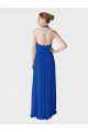 Bleu roi Trapèze Licou Mousseline Longue Robes demoiselle d'honneur à Bas Prix