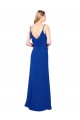 Bleu roi Trapèze Mousseline Longue Robes demoiselle d'honneur à Bas Prix