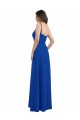 Bleu roi Trapèze Mousseline Longue Robes demoiselle d'honneur à Bas Prix