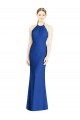 Bleu roi Trompette Licou Col Haut Mousseline Longue Robes demoiselle d'honneur à Bas Prix