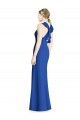 Bleu roi Trompette Licou Col Haut Mousseline Longue Robes demoiselle d'honneur à Bas Prix